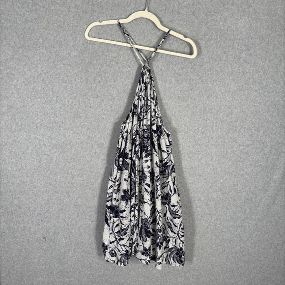 Bucket List Dress Medium Navy Mini Flowy Pocket Feminine Resort Cruise Cover Up - Picture 3 of 12